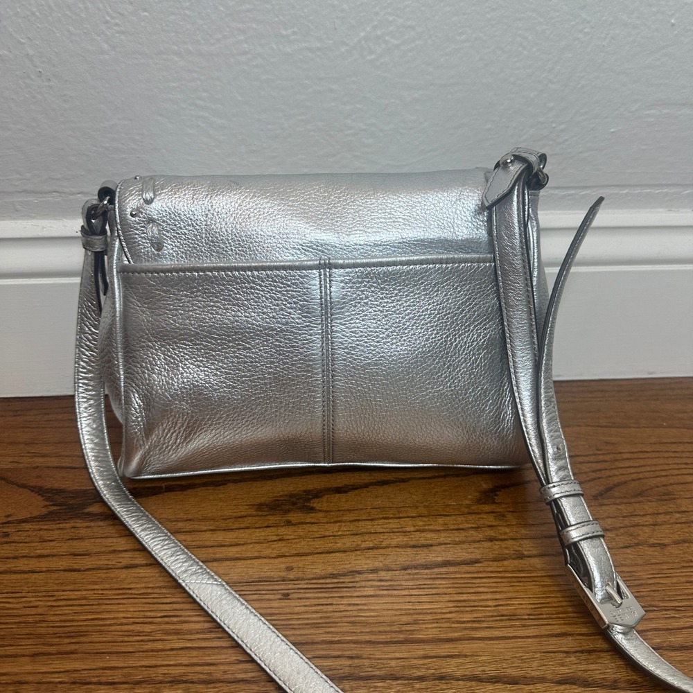 Aimee Kestenberg Washington Silver Leather Tote American Flag Crossbody Handbag - Picture 8 of 8
